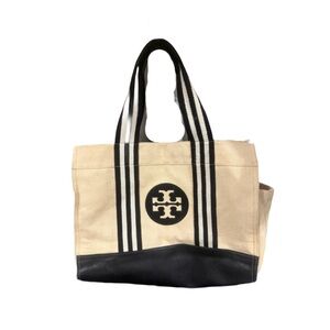 Tory Burch Canvas Tote Bag with Black Accents